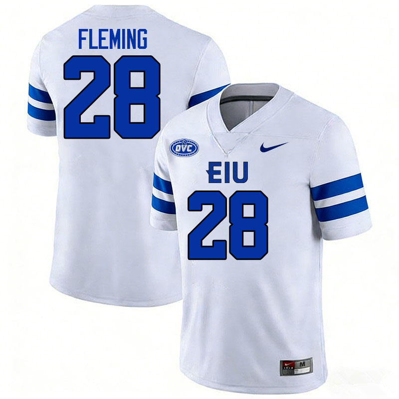 Eastern Illinois Panthers #28 Jacarre Fleming College Football Jerseys,Uniforms-White